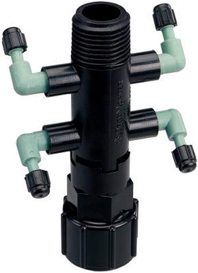 Orbit 10 Pack Drip System Shrub Adapter 4-Port Watering Manifold for 1/4 Inch Tube…