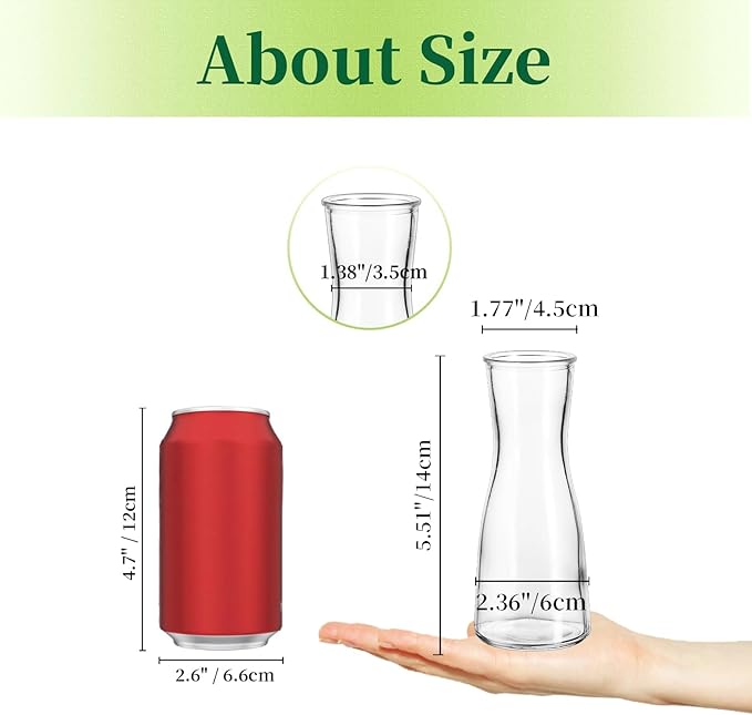 Hewory Glass Bud Vases for Centerpieces - Clear Small Flower Vase Set of 12, Modern Minimalist Cute Mini Decorative Bulk Vases for Wedding Bridal Shower Birthday Party Events Dining Room Table Decor