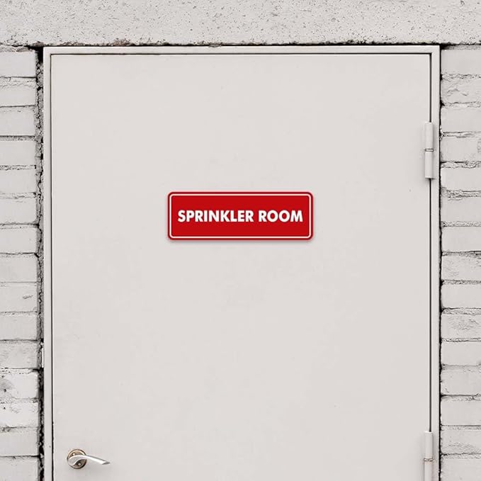 Signs ByLITA Standard Sprinkler Room Sign (Black/Silver) - Large