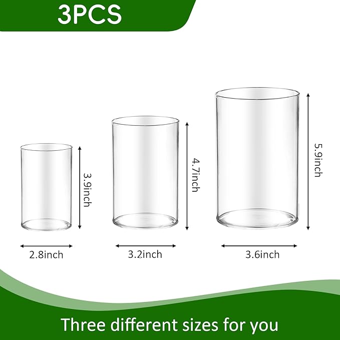 36pcs Glass Vase Cylinder for Centerpieces Small Flower Glass Clear Home Decor Centerpiece Table Flower Vase Decorations for Wedding＆Holiday 4,4.7,6Inch Tall