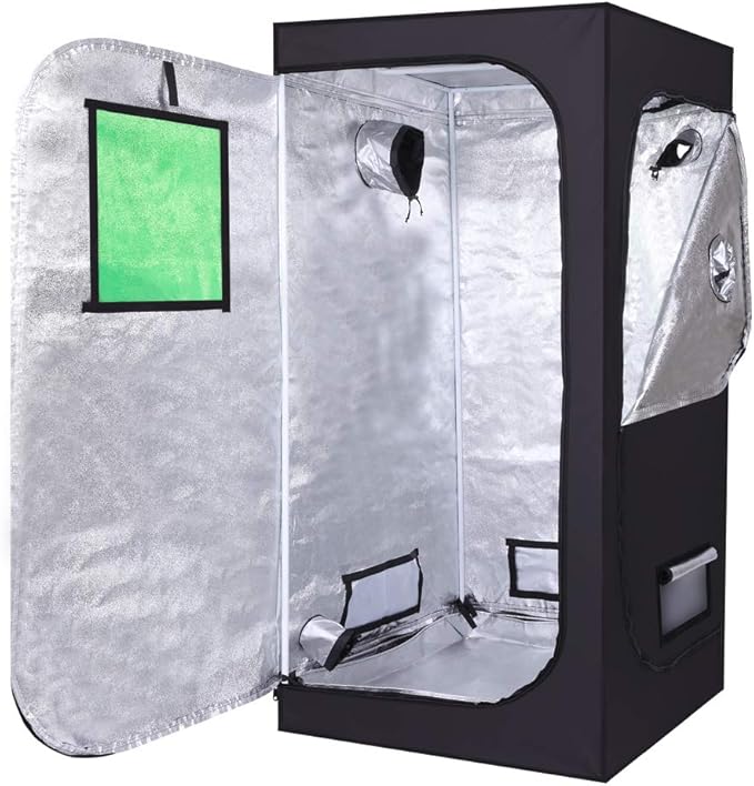 36"x36"x72" Mylar Hydroponic Grow Tent with Window for Indoor Plant Growing 3'x3'x6'