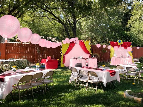 KNONEW 10 Pack Outdoor Silk Lanterns Decorative, 10inch Waterprooof Outside Indoor Chinese Hanging Round Lanterns for Weddings, Birthdays, Parties Decoration (Pink)