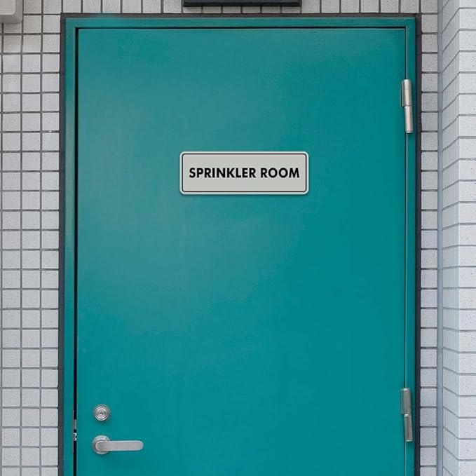 Signs ByLITA Standard Sprinkler Room Sign (White/Red) - Small
