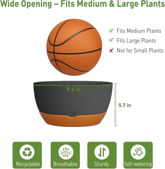 10 Inch Hanging Planters for Indoor & Outdoor Use (2 Pack) - Self-Watering & Drainage Flower Pots with Chain & Macrame Hangers (Deep Gray, 10 in)