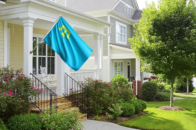 Crimea Tatar Flag 4x6FT Crimean Tatars Polyester Banner With 2 Grommets Fade Resistant Vivid Color For Patriotic Festival Events Party Decoration(Crimean Tatars, 4x6FT)