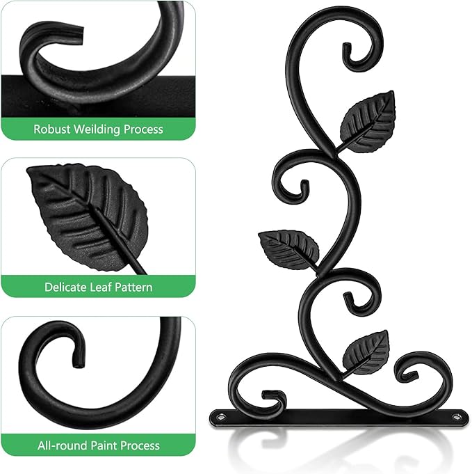 2 Pack Plants Hangers Outdoor Indoor Decor, Wall Hooks for Hanging Plant Bracket, Plant Hooks for Bird Feeder, Wind Chime, Lights, Lanterns