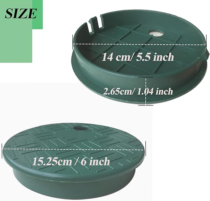 2 Pcs Valve Box Cover Lid ID 5.5" OD 6" Replacement Valve Box Irrigation Cover Ground Sprinkler Cover icv Cover Sprinkler Box Cover Lid Sprinkler Covers Garden Lawn Irrigation Box Lid