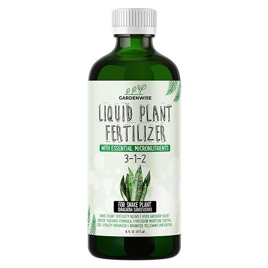 3-1-2 Liquid Fertilizer Concentrate with Micronutrients - Ideal Snake Plant Food for Sansevieria (Dracaena trifasciata), Indoor Plant Care (16 OZ)