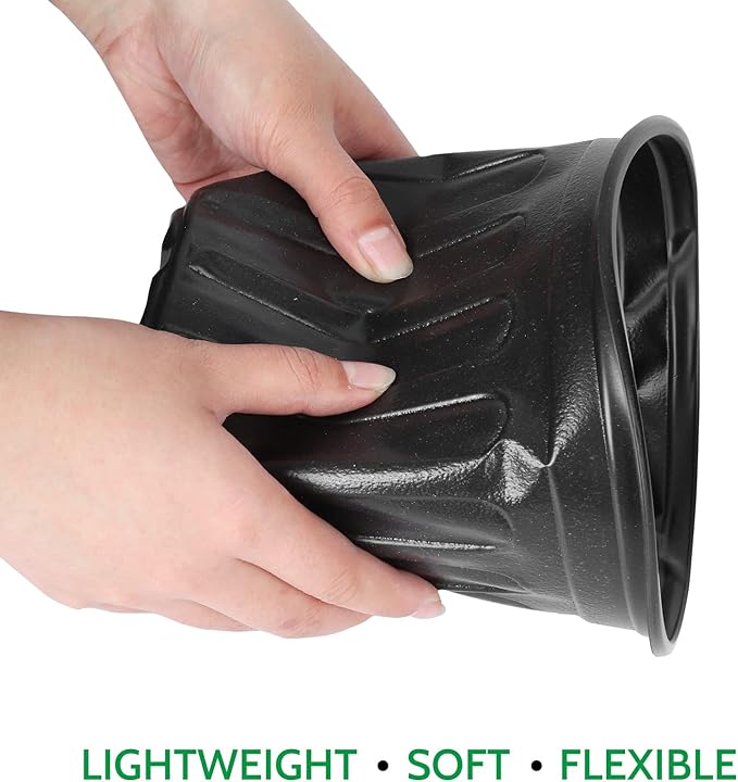 JERIA 50-Pack 1 Gallon Flexible Plant Nursery Pots with 50Pcs Plant Labels,Thickened Soft Plastic Seedling Pots,Seed Starting Pot Flower Plant Container for Succulents，Seedlings