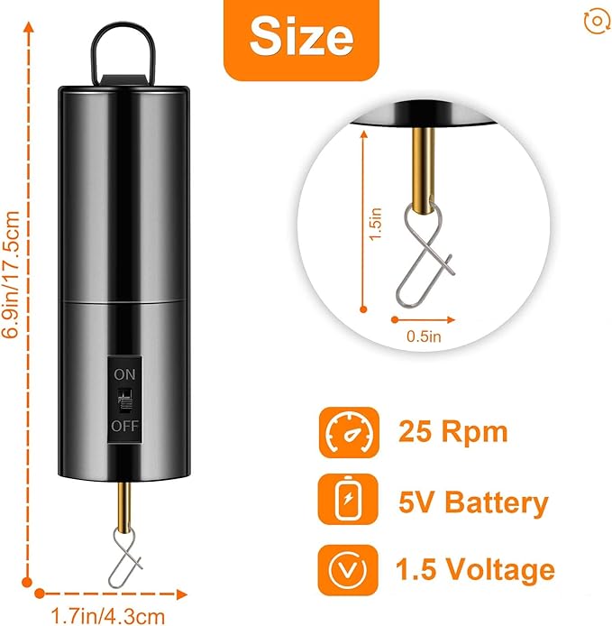 3 Pack Wind Spinner Motor Hanging Display Motor Battery Operated 20 RPM Rotating Motor Multi-Purposes for Wind Spinner Mobile Yard Decor Hanging Ornament Outdoor Sculptures-Medium Speed (3 Pcs Black)