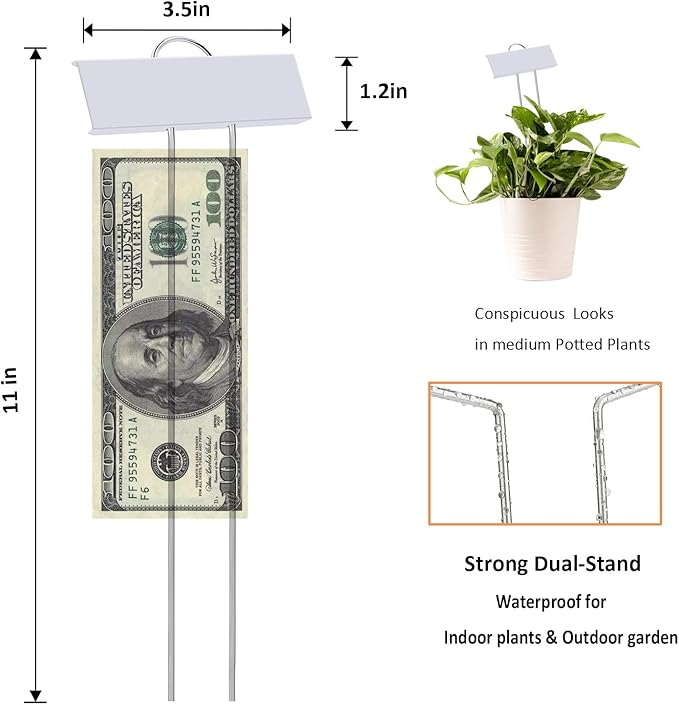 30pcs Plant Labels for Outdoor Garden Waterproof Plant Markers for Outdoor Plants, 11inch Metal Plant Tags and Labels Garden Markers for Seedlings Herbs Vegetable Greenhouse Gifts (White)
