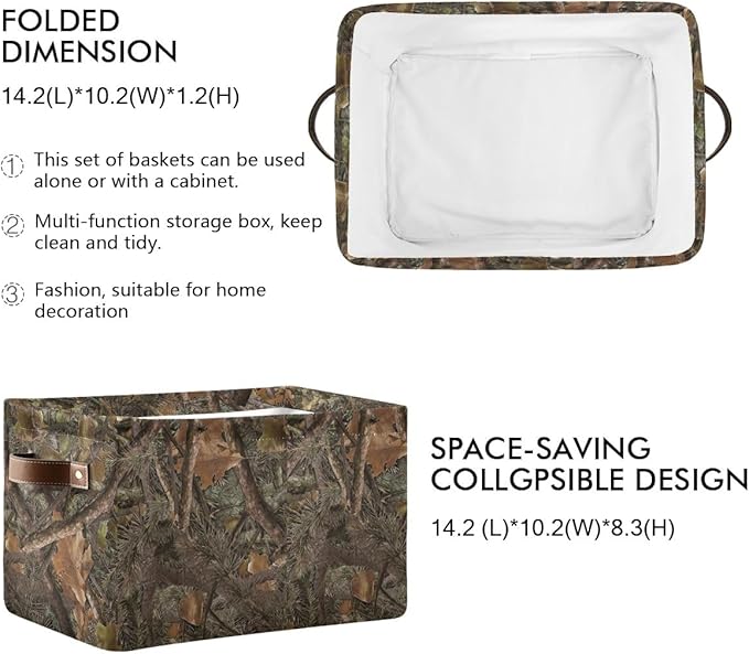 Camouflage Rectangular Storage Basket Organizer Bin Shelf Baskets For Clothes Gifts For Home Office Dorm