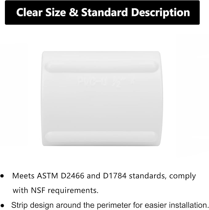 10Pack 1/2" Double Female Thread PVC Pipe Coupling Adapter Pipe Fitting Connector SCH40 1/2Inch Female to Female Threaded PVC Coupling Pipe Fitting for Sprinkler,Irrigation,Swimming Pools