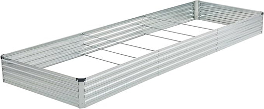 12x4x1ft Galvanized Raised Garden Bed,Outdoor Planter Box Metal Patio Kit Planting Bed for Vegetables Flowers Herb,Silver