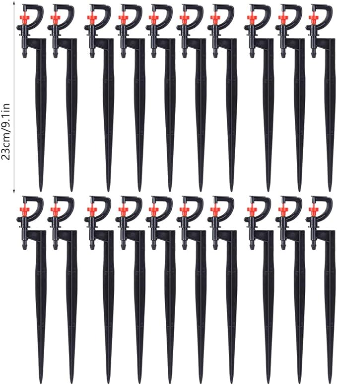 Irrigation Sprinkler, 20Pcs G-Type 360 Degree Sprinkler Nozzle Plants Watering Spray Nozzle Lawn Watering Dripper System