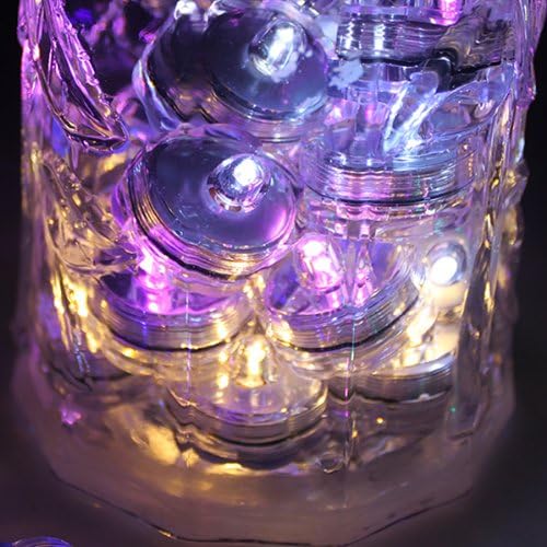 Bright LED Floral Tea Light Vase Submersible Lights for Party Wedding (Blue, 20 Pack)