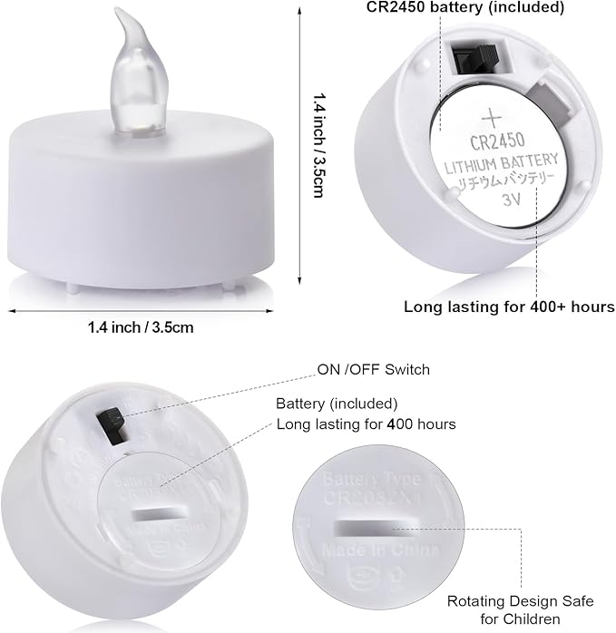 LED Tea Light Remote Control Candle,50pack Flickering Flameless LED Candle,Long Lasting 400+Hours,Battery Operated with Timer for Home Decoration Seasonal &Festival Celebration WarmWhite