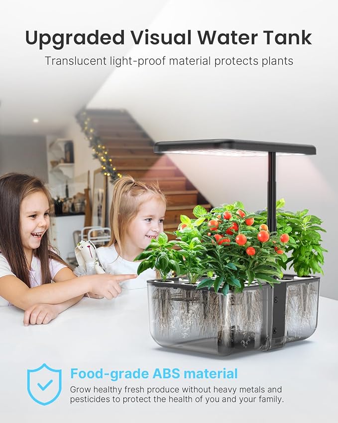 iDOO Hydroponics Growing System Kit 12 Pods, Christmas Gifts Gardening Gifts for Women Mom Dad Kids, Indoor Herb Garden with LED Grow Light for Home School, Indoor Plants Good for Mental Health