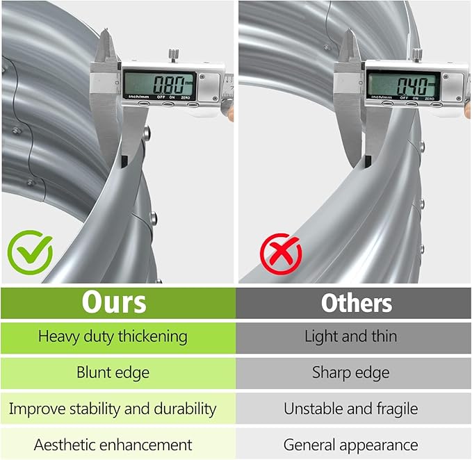 KFN 2pcs Galvanized Raised Garden Bed,Raised Garden Bed Kit-Oval Metal Flower Box,Large Planter Vegetable Box Outdoor,Planting for Vegetables,Flower,Herb,5FT,0.7mm