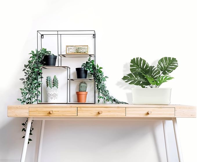 10-Pack Herb Planter with Saucer for Plant Window Box, Plastic Planter with Multiple Drainage Holes and Tray for home Garden Succulents Modern Decorative Window Planter Box Flower Pots Gardening Pot