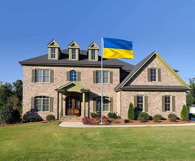 Ukraine Flag 4x6FT Ukrainian National Polyester Flag With 2 Grommets For Patriotic Ukrainian Themed Festival Events Party Decoration (Ukraine, 4x6FT)