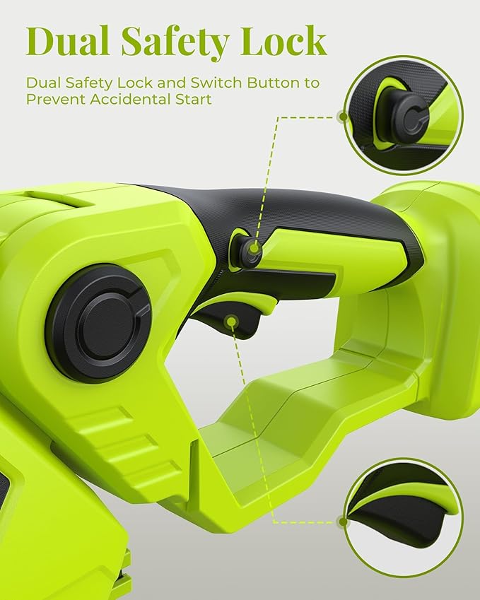 Hedge Trimmer Cordless with Battery, 2-in-1 Electric Handheld Grass Shear Cutter with 2 Pack Rechargeable Battery, Mini Bush Trimmer Kit for Garden Yard Lawn Pruning, Green