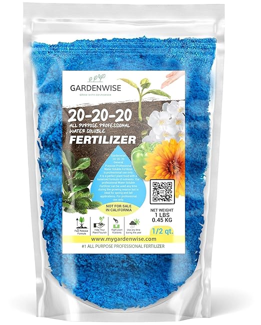 20-20-20 Water-Soluble Fertilizer – Powder for Liquid Plant Food for Indoor & Outdoor Plants, Orchids, Vegetables, Lawns, Flowers – 20 20 20 Fertilizer 1/2 Quart (1 lb)
