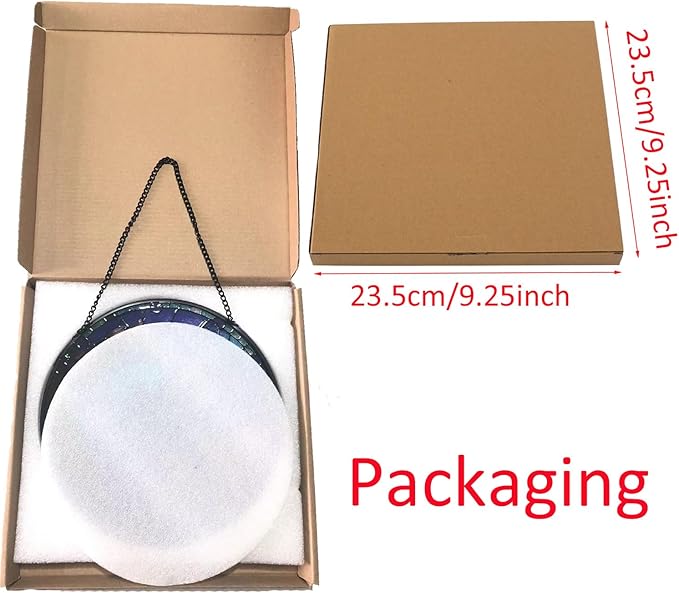 Hummingbirds and Flowers Pattern Stained Glass Suncatchers for Windows,Hanging Stained Glass Suncatcher,20cm/7.87inch Hand-Painted Sun Catcher Garden Painted Glass Panel Decor Themed Gift