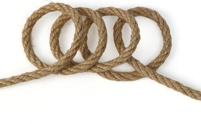 Jute Twine String,164 Feet 1/4 Inch Natural Jute Rope,4ply Thin Ribbon Hemp Twine for Gift Wrapping Craft Plant Garden Christmas Handmade Arts Decoration Packing String Home Decor