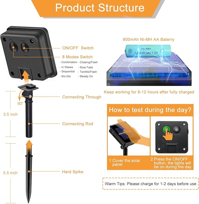 2 Pack Solar for Outside, Each 79Ft 240 LED Solar Lights Outdoor, 8 Modes Waterproof Solar Powered Twinkle Lights for Backyard Patio Tree Party Garden Decoration, Multicolor