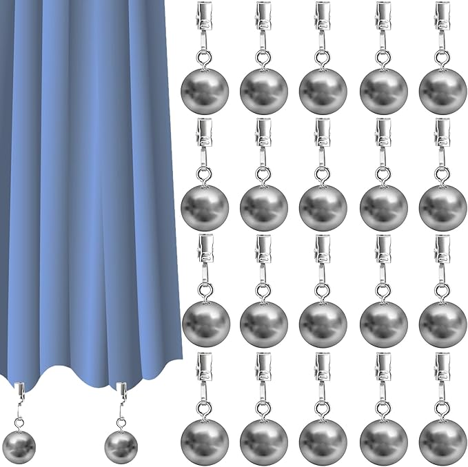 20 Pack Heavy Duty Curtain Weights, Heavy Weights for Outdoor Curtains of Pergola Patio Gazebo Cabana, Stainless Steel Weight Clip Down Curtain, Garden Flag, Shower Curtain, Tablecloth