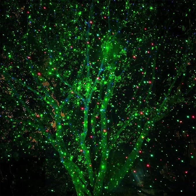 Laser Christmas Lights, Laser Light Projector with Remote Control & Timing, Waterproof Aluminum-Alloy RGB 3-Colors Outdoor Star Shower Laser Lights, Perfect for Holidays Party, Garden Decor Lights