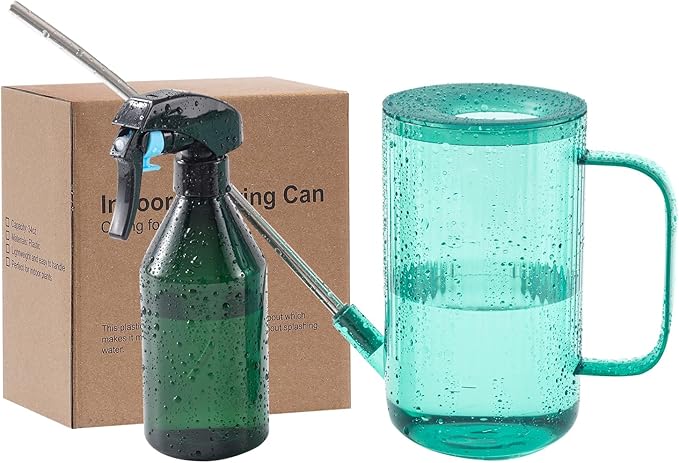 Indoor Plant Watering Can(34oz), Watering Can for Indoor Plants, Flowers, Succulents, with Plant Mister Spray Bottle(10oz)