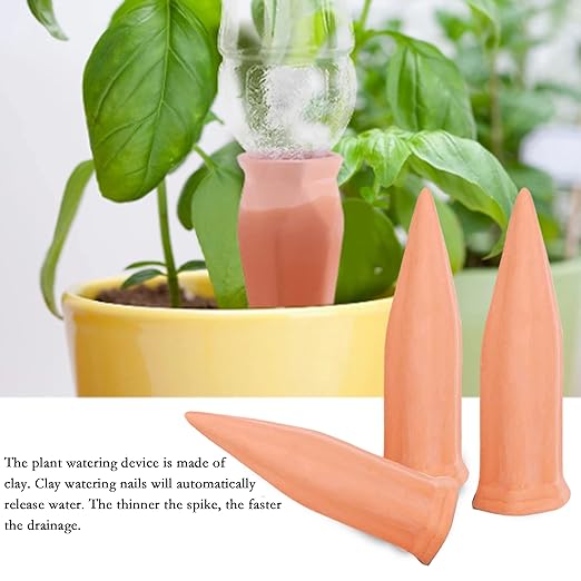 10 Pcs Clay Self Watering Planter Insert Self Watering Spikes Vacation Plant Watering Devices Used in Holidays