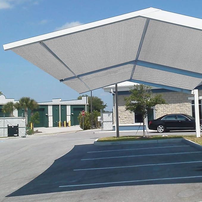 Eden's Decor Straight Flat-Edged Sun Shade Sail Rectangular 14' x 19' Grey UV-Blocking Outdoor Canopy Fabric Cloth Awning for Pergola Patio Garden Backyard Custom Size