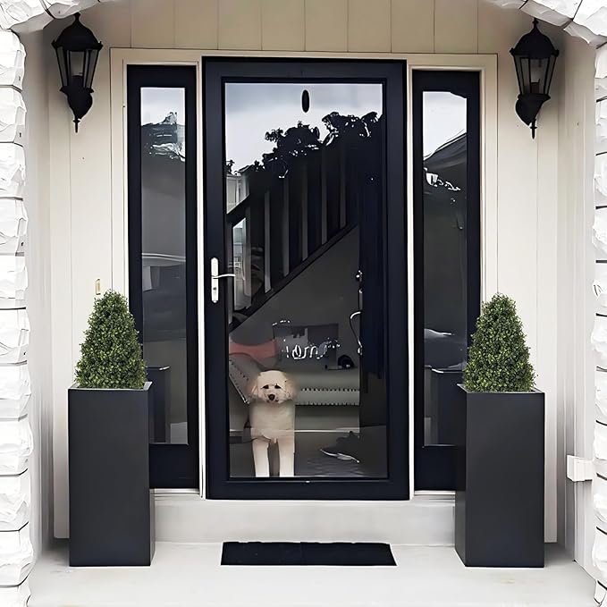 30" Boxwood Topiary Trees Artificial Outdoor Set of 2, UV Resistant Faux Plants for Front Porch Planters, Realistic Cone-Shaped Fake Bushes & Shrubs, 2.5ft Evergreen Decoration