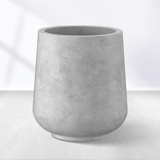 Kante 11.6" Dia Round Concrete Planter, Outdoor Indoor Large Plant Pots Containers with Drainage Hole and Rubber Plug for Home Garden Patio, Gray Concrete