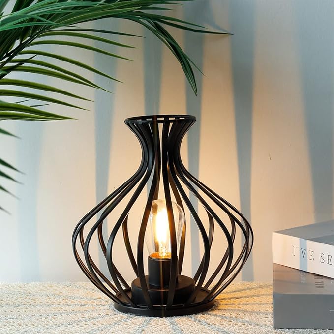 JHY DESIGN Decorations Outdoor Table Lamp Nightlight 7.5''High Modern Style Battery Powered Lamp with 6-Hours Timer Feature Decorative Bedside Lamp for Room Indoor Outdoor Table Garden Party