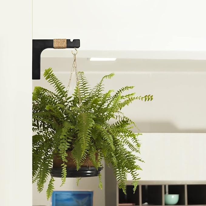 2 Pack Plant Hanger Hooks for Indoor Hanging Plants, Hanging Planters for Indoor Plants Farmhouse Wooden Hanging Basket Wall Hooks for Outdoor Flower Pots Lanterns Wind Chime Lights Garden Decoration