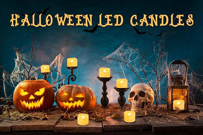 6 Flameless LED Battery Operated Tea Lights with Timer Realistic Flickering Electric Tealight Votive Candles Set Bulk Baptism Wedding Party Decorations Home Decor Centerpieces Batteries Incl.