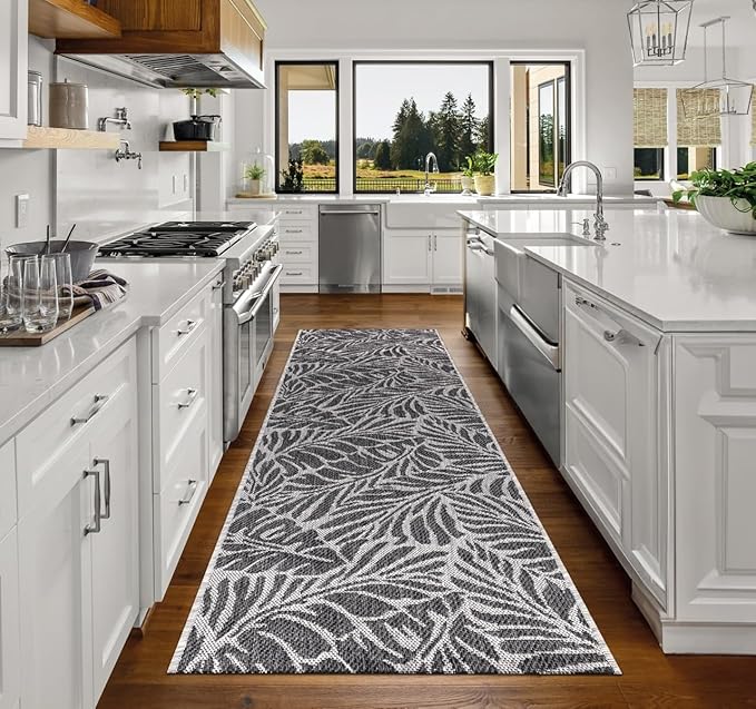 Keen Home Design Terrace Outdoor Runner Rug - 2x8 Washable Indoor/Outdoor Rug for Patio, Kitchen, Balcony, Beach, Garden, Deck and Porch, Size: 2'2"x7'7"