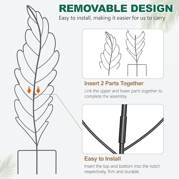 3 Pack Metal Garden Trellis for Climbing Plants, Black Metal Garden Trellis for Vines Plant Rose Vegetable Support,Large Decorative Outdoor Trellis