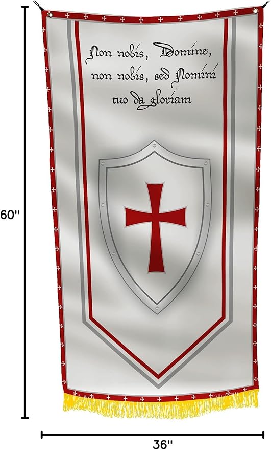 Knights Templar Secretive Order Cross Hidden History Holy Warriors Church’s Oldest Military Christian Army 3x5 feet Flag Banner Vivid Color Double Stitched Brass Grommets