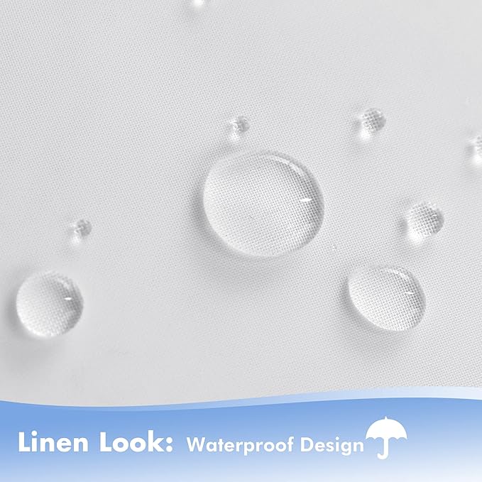 HolidayIdeas White Outdoor Sheer Curtains for Patio Waterproof, 6 Panels - 54 x 84 Inch - Light Filtering Voile Outside Curtains Grommet Drapes for Front Porch, Gazebo, Pergola, Backyard