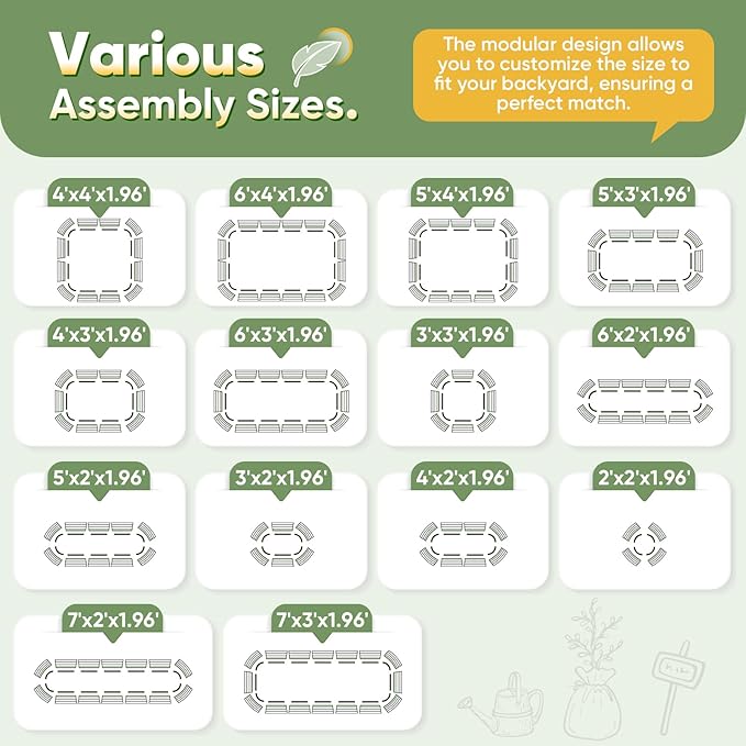 KING BIRD Raised Garden Bed Kit 2025 Upgraded Modular DIY Galvanized Planter Garden Box Outdoor for Gardening, Vegetables, Flowers, Elegant Roman Column Design, 94x24x24 in, Dark Green