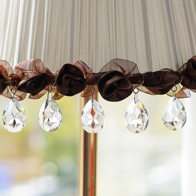 10pcs 38mm Clear Crystal Teardrops Chandelier Parts,Chandelier Crystal Prisms Pendants with Hook,Hanging Crystals for Lamp Window Christmas Tree Decoration Suncatcher