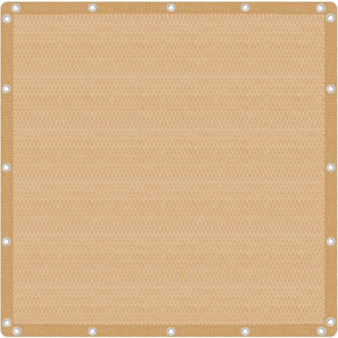 VICLLAX Shade Fabric Sun Shade Cloth with Every 2 FT Grommets for Patio Garden Pergola Cover Canopy 6x17 FT, Wheat