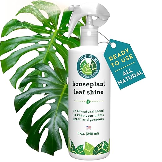 Houseplant Leaf Shine Spray – All-Natural Leaf Cleaner and Gloss for Healthy Shine & Better Photosynthesis | Perfect for House Plants and Foliage | 8 oz
