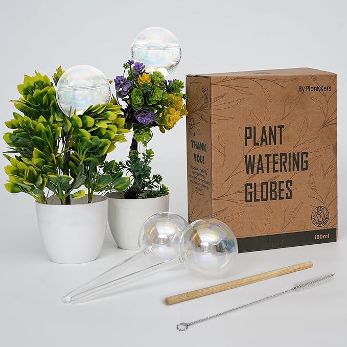 4 Pcs Iridescent Self Watering Globes, Glass Rainbow Plant Watering Globes, Self Watering Planter Insert, Automatic Plant Waterer Indoor, Plant Watering Devices, Plant Water Globes, Watering Bulb