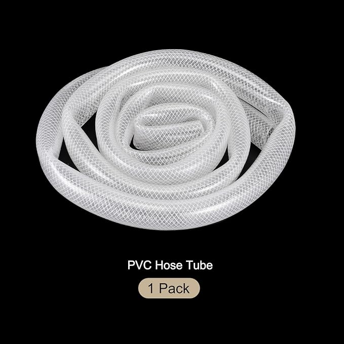 1 1/4" x 1 5/8" Braided Clear Plastic PVC Tubing 10ft High Pressure Flexible Reinforced Vinyl Tube, [for Garden Irrigation, Water Hose, Fish Tank, Water Transfer] - 31.8x41.3mm